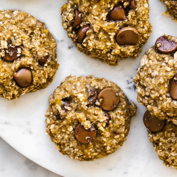 Banana oatmeal cookies on a plate.