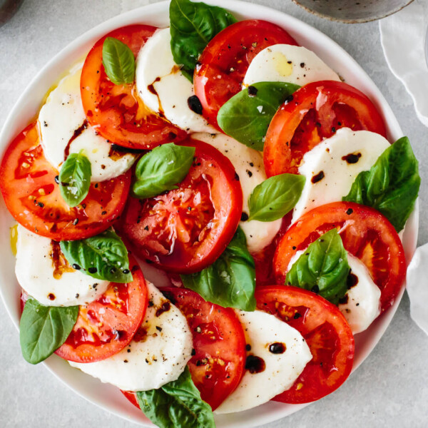 A plate of caprese salad