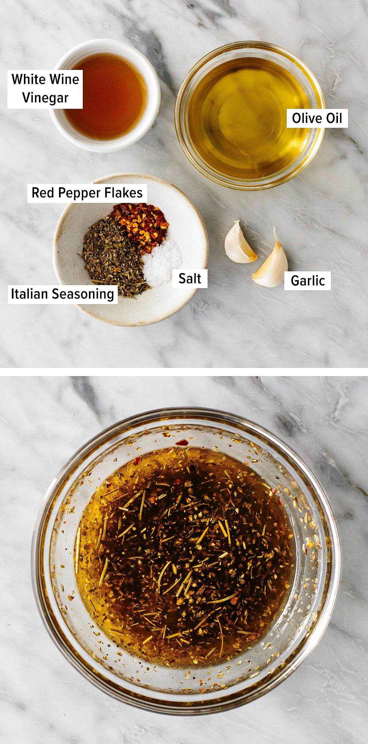 Italian chicken marinade ingredients.