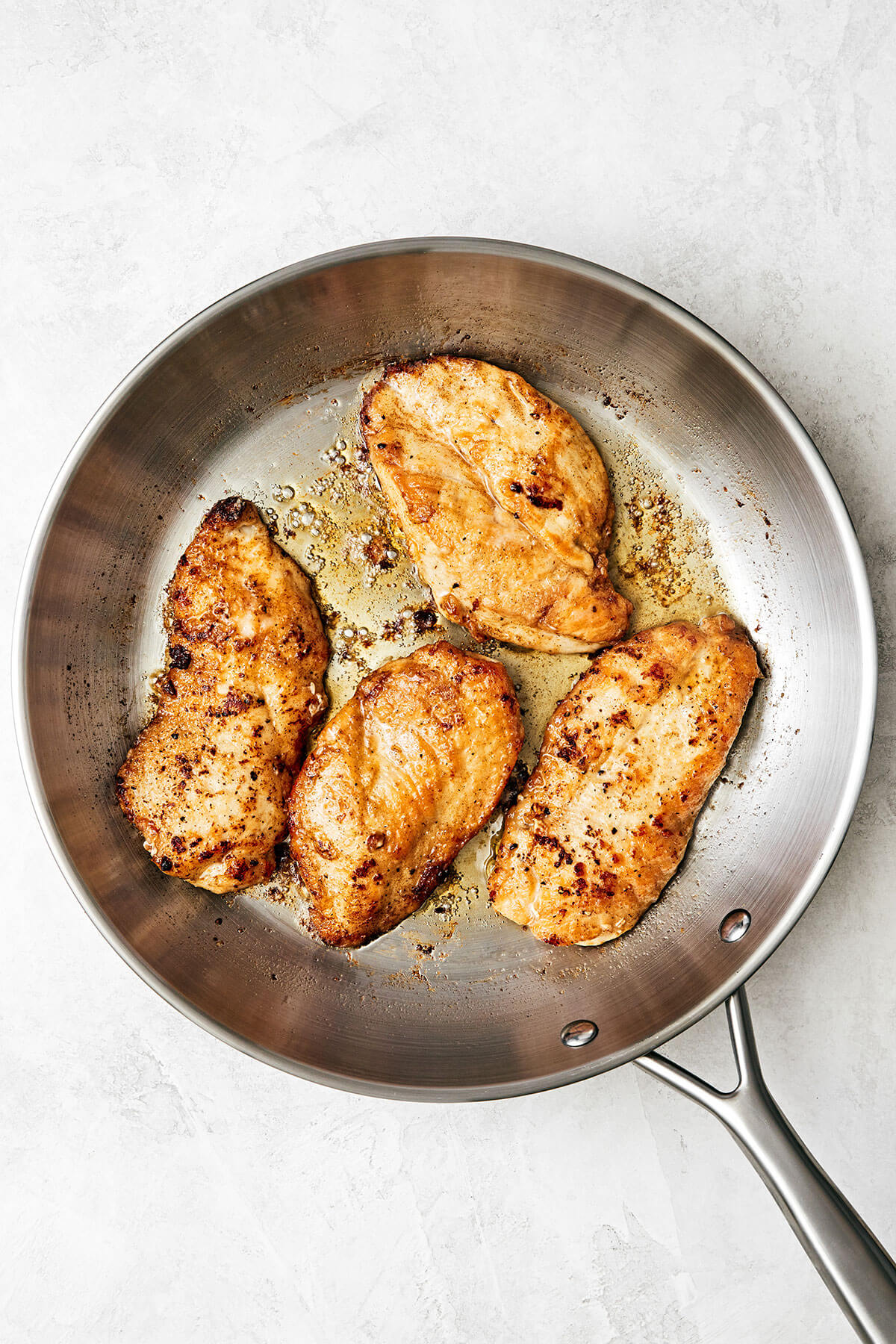 Searing chicken for chicken piccata