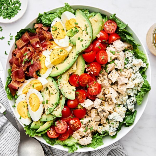 A bowl of Cobb salad.