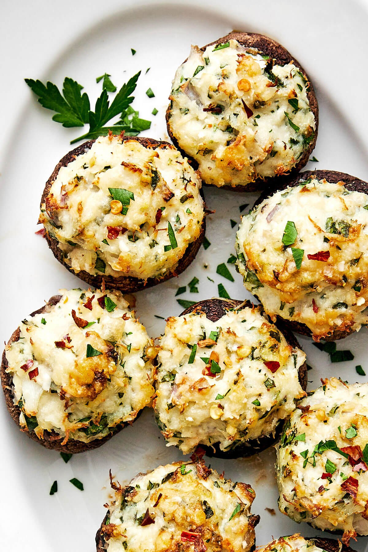 A platter of crab stuffed mushrooms