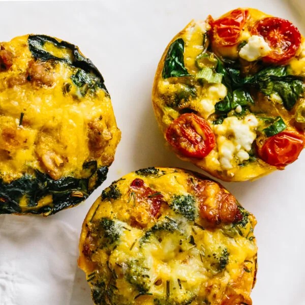 Egg muffins on a plate.