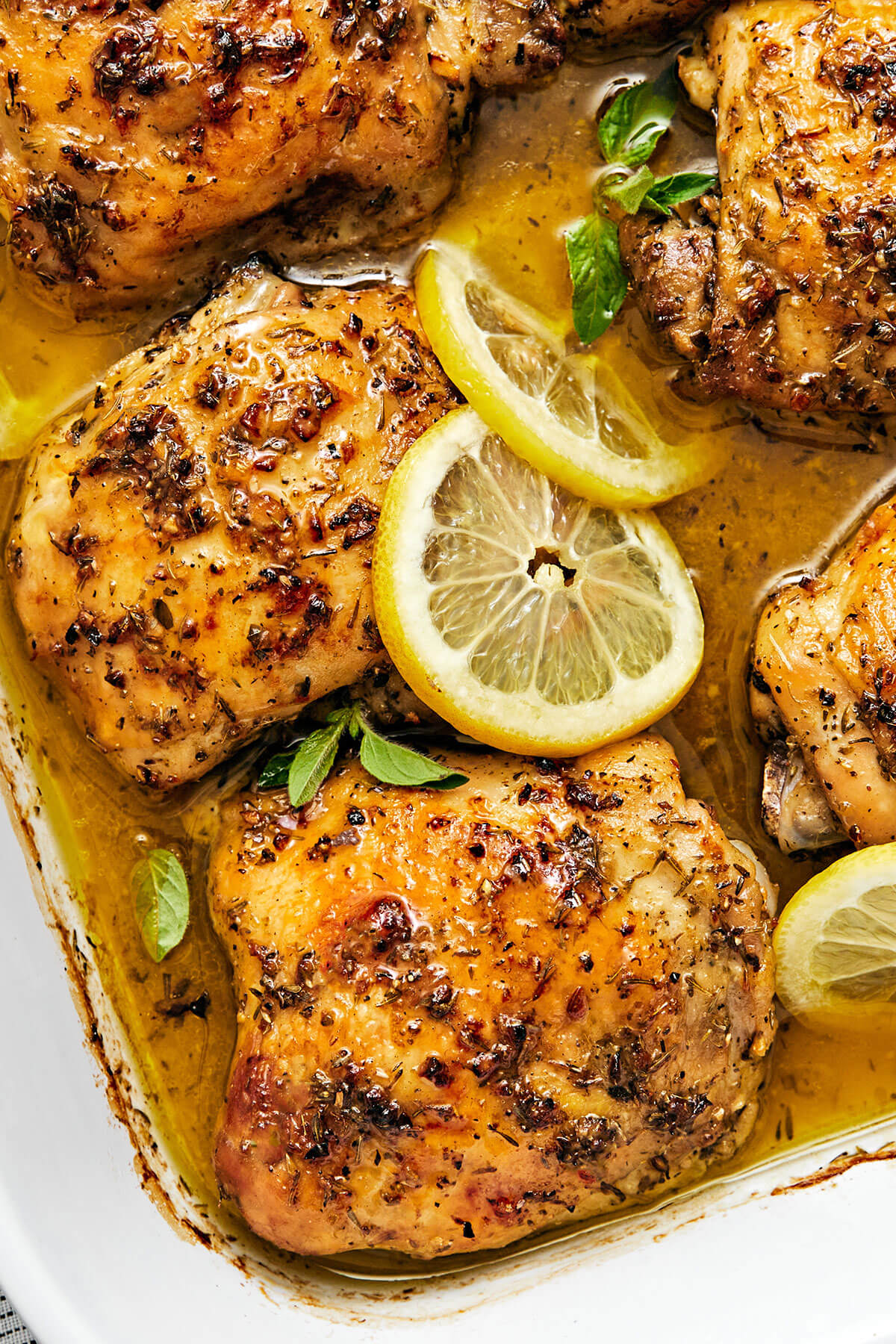 A close up of Greek lemon chicken