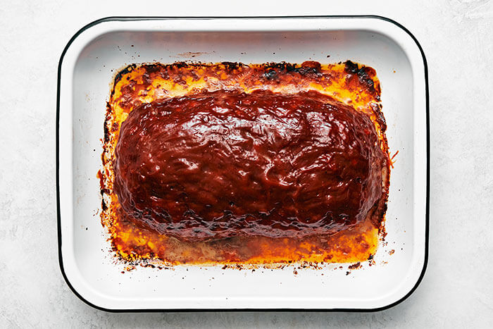 Meatloaf in a pan.