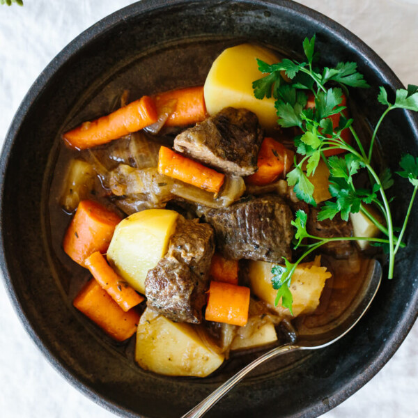 Lamb stew in a bowl.