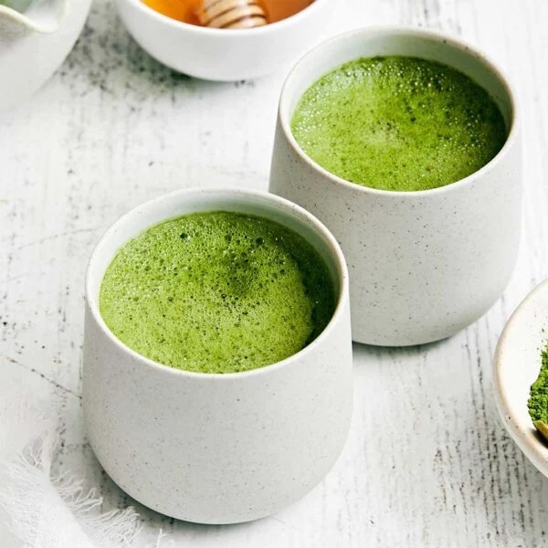 Little mugs of matcha.