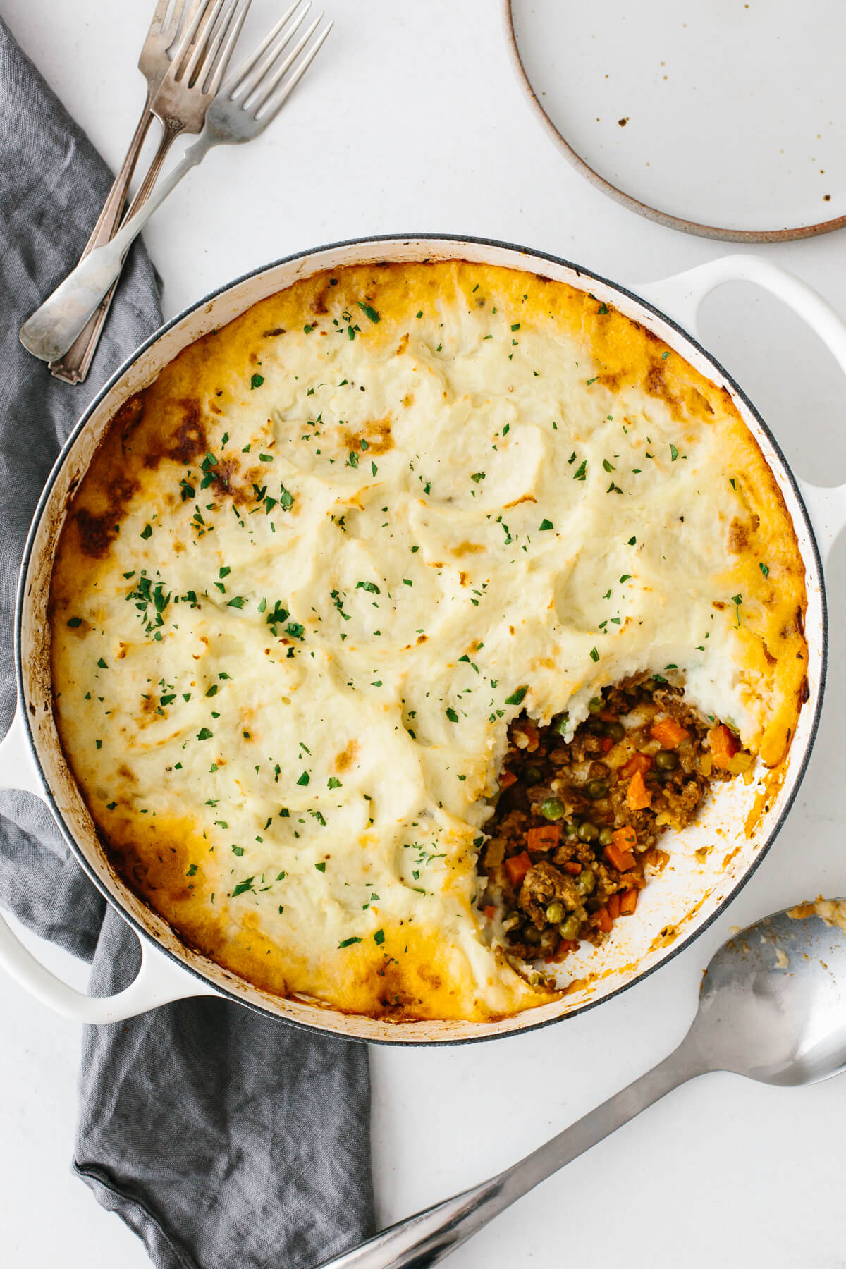 A large pan of shepherd's pie