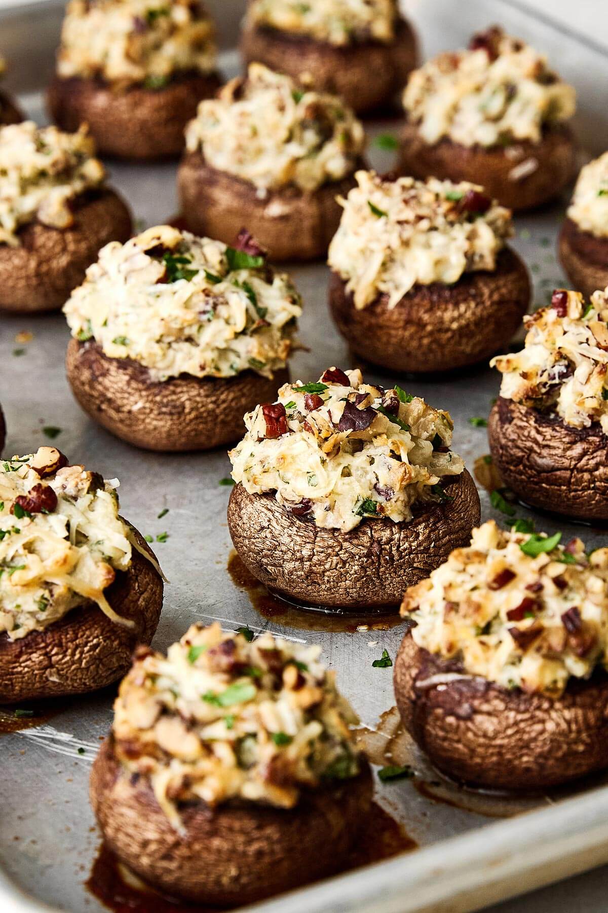 Baked stuffed mushrooms.