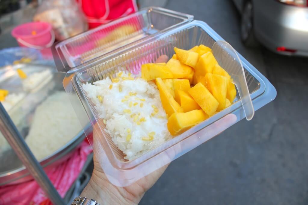 Thailand street food mangoes sticky rice