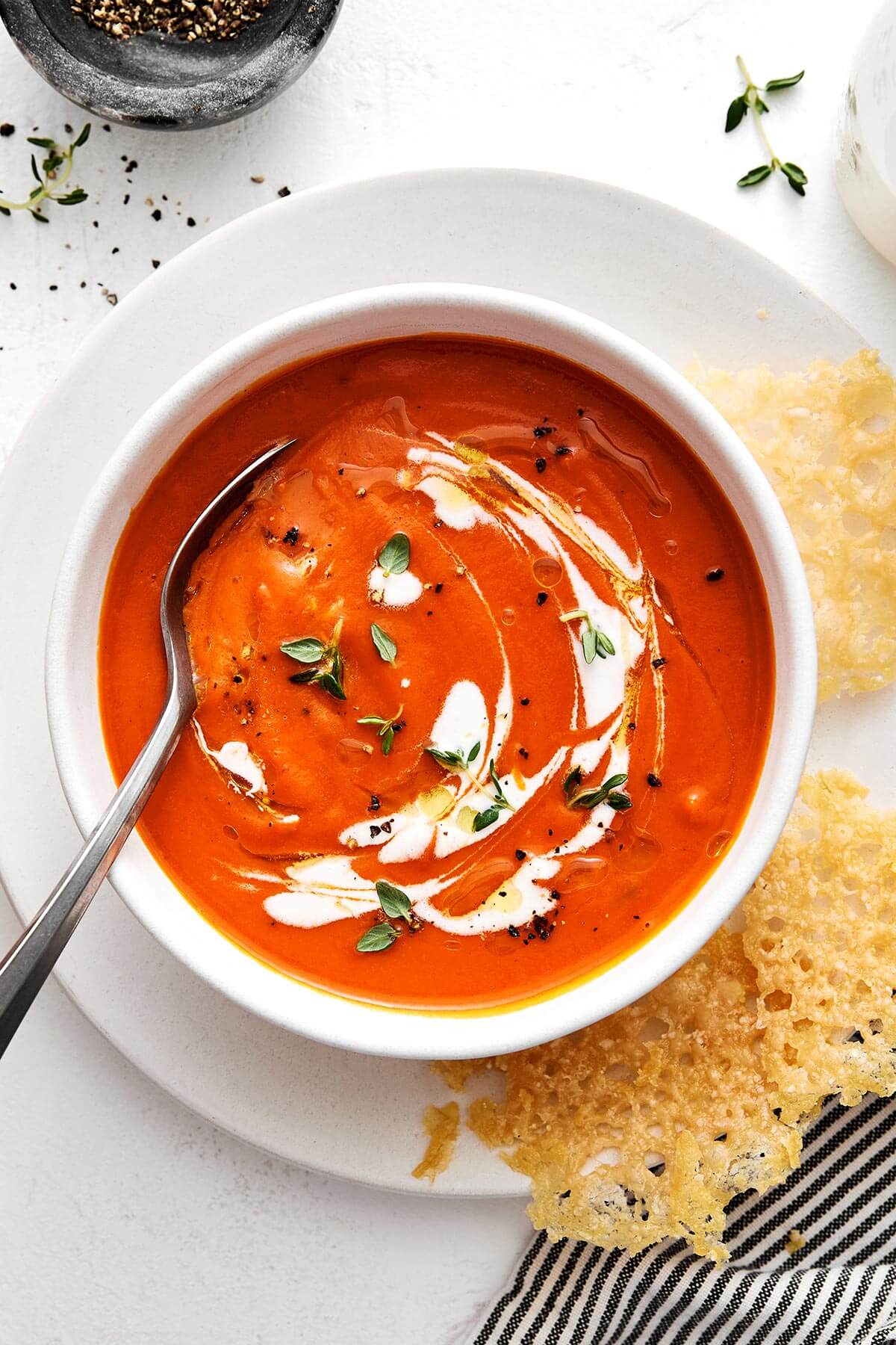 A bowl of tomato soup.